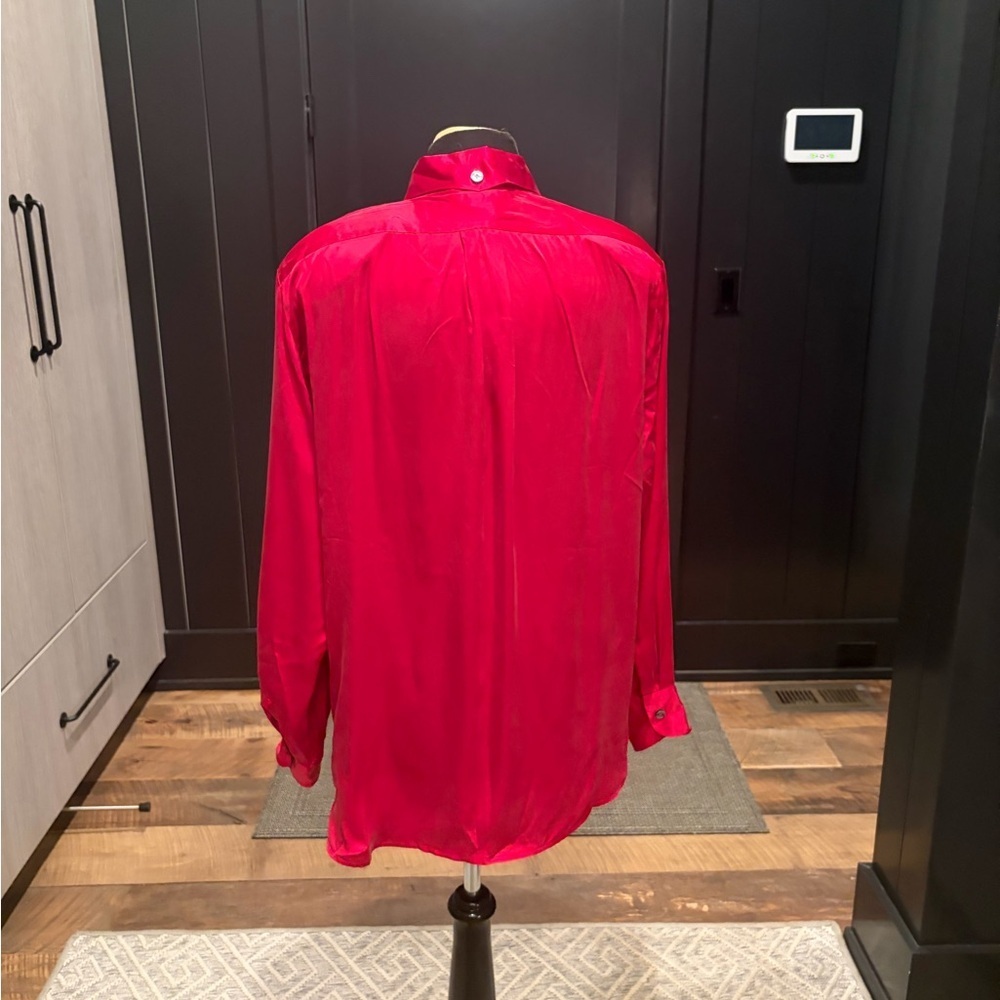 Evan Picone Vibrant Pink Long-Sleeve Button-Down Shirt - Picture 2 of 3
